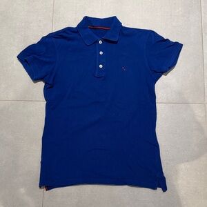 Carolina Herrera men XS 100% cotton Classic Royal Blue Polo Shirt preppy boys